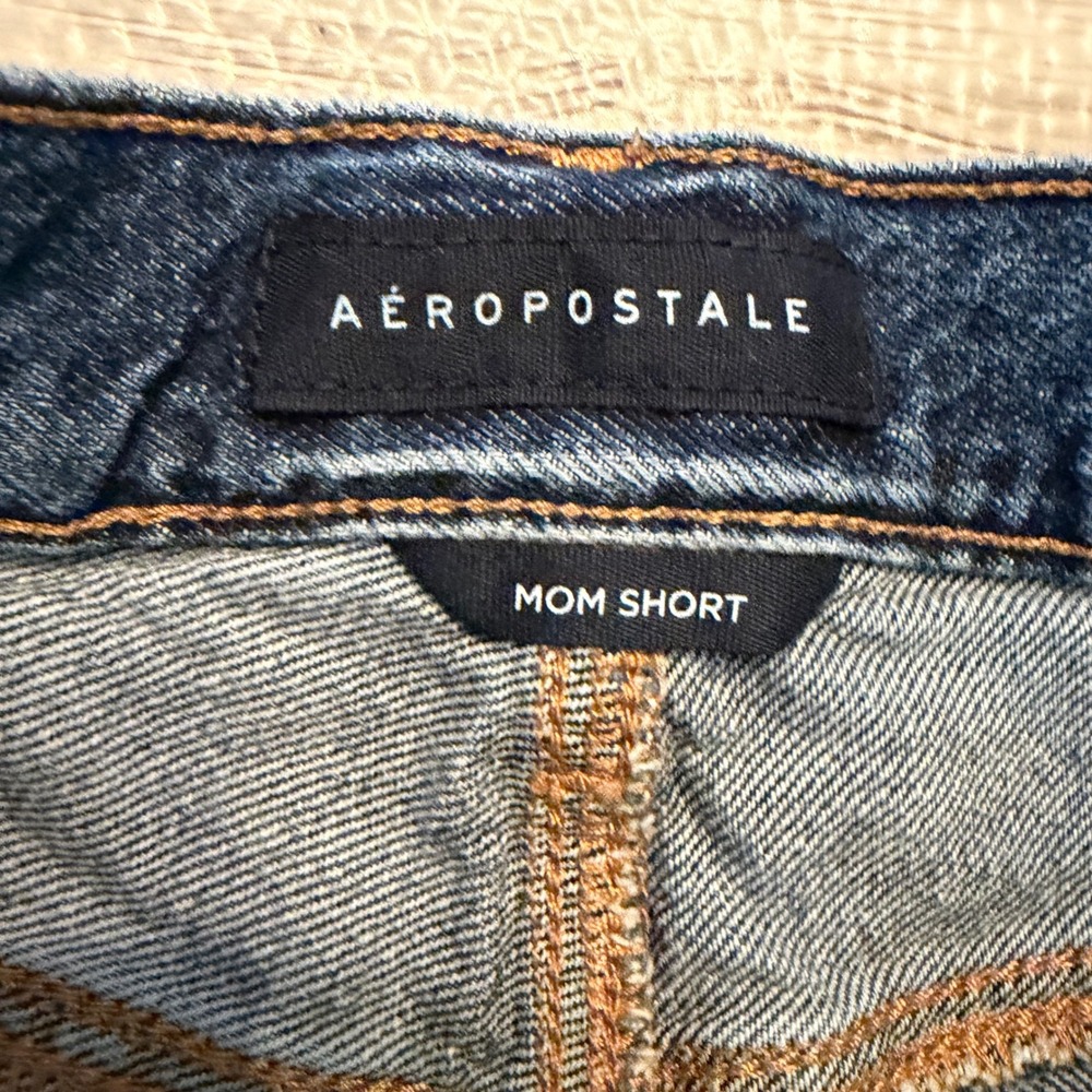 Aeropostale Mom Short Womens 0 Blue Distressed High Rise Denim Cut Offs Grunge - Picture 3 of 11